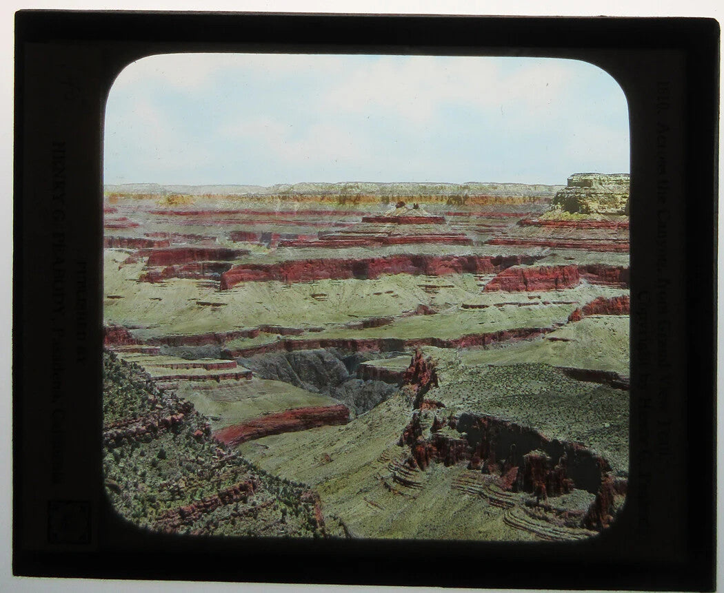 GRAND CANYON. PHOTO ON GLASS, HAND COLORED.