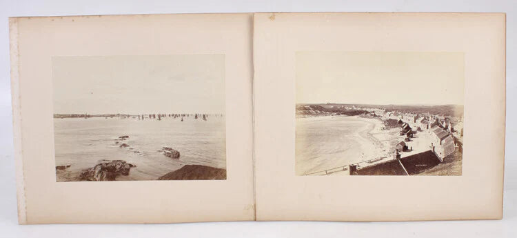 BEAUTIFUL ALBUMEN PHOTOS OF PORT ERROLL, CRUDEN BAY, SCOTLAND - SET OF TWO