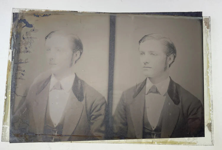 4X6.5 STEREO PORTRAIT ON GLASS OF YOUNG MAN