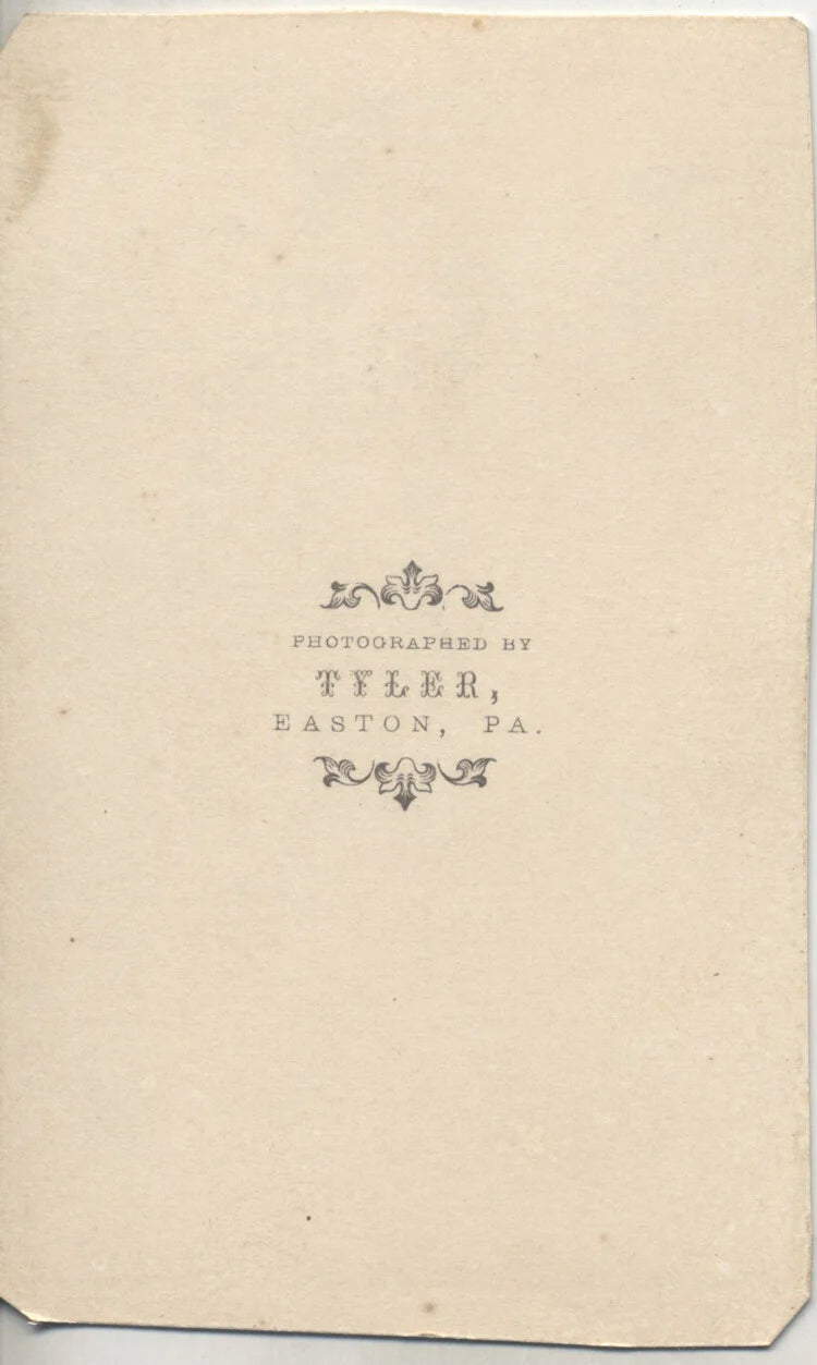 CDV PORTRAIT OF YOUNG WOMAN W/ ORNATE CHAIR - EASTON, PA