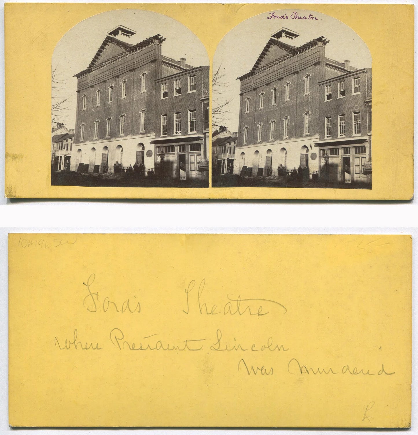 Vintage Civil War Stereoview Ford's Theatre - Sharp Photo, Original Wear, Collectible