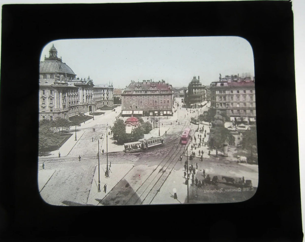 STREET SCENE. MUNICH, GERMANY. PHOTO ON GLASS.