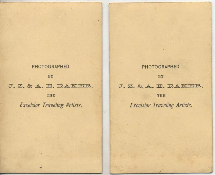 CIVIL WAR ERA PORTRAIT OF BOY & GIRL W/ POSING STANDS - SET OF TWO