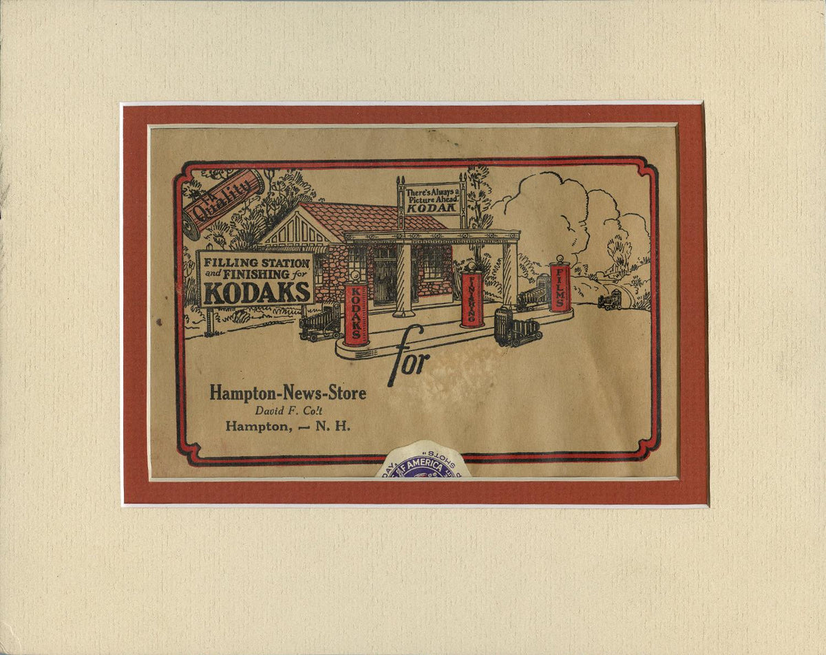 Vintage Kodak Photographica Kodak Filling Station Mounted Painting