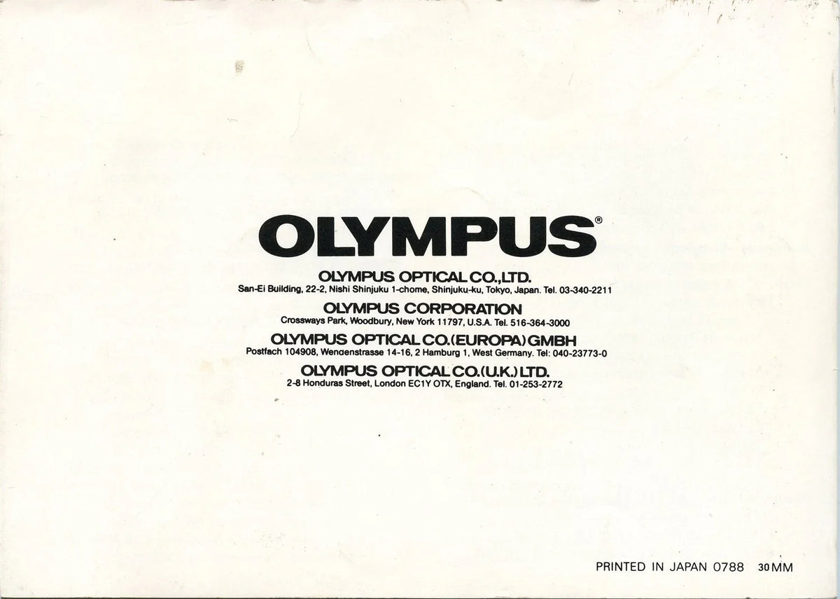 Olympus Infinity SuperZoom 300 Instruction Manual