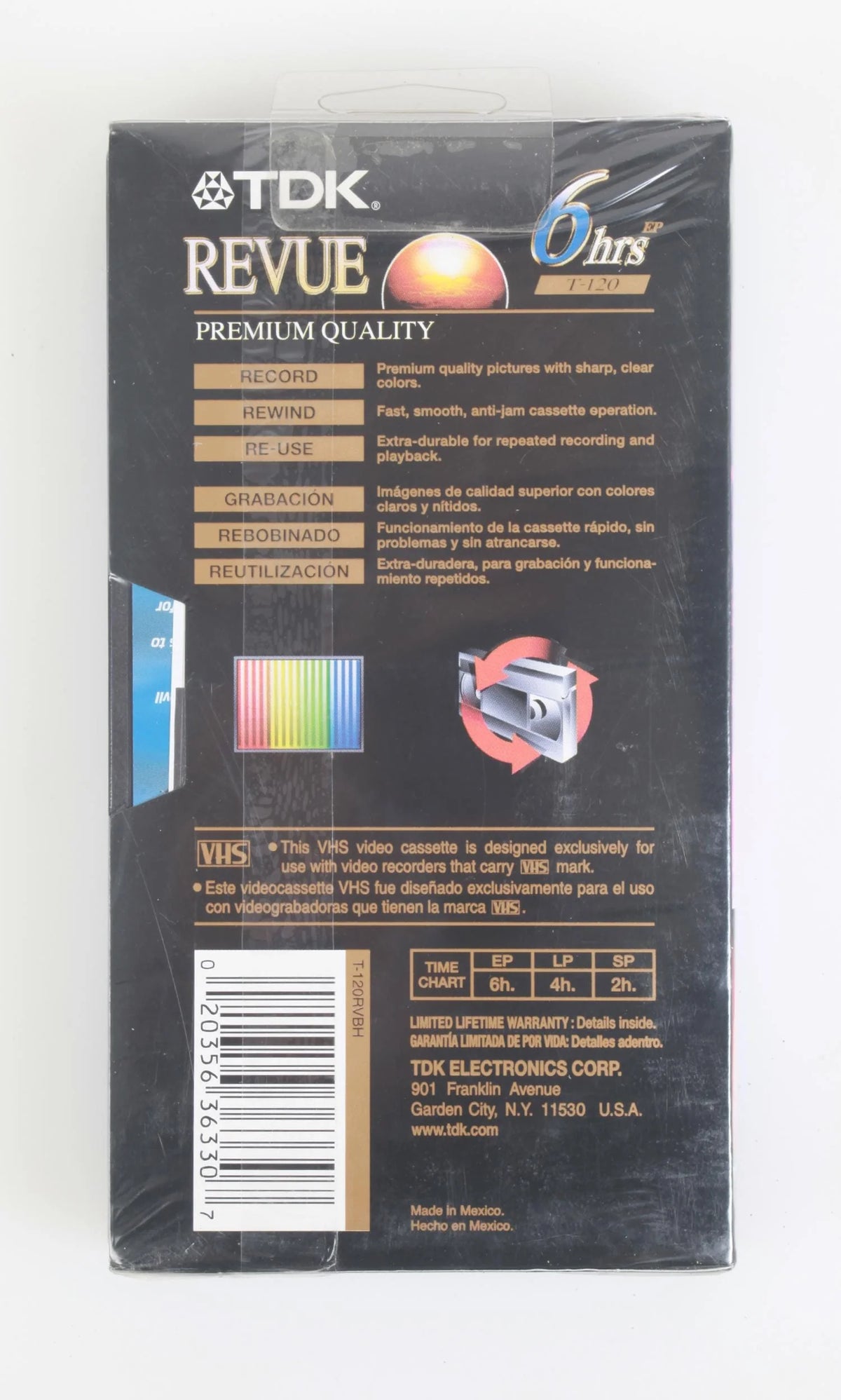 Vintage Sealed TDK Revue T120 VHS Tape 6 Hours