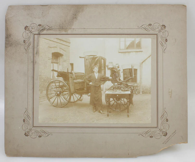 LARGE PHOTO OF CARRIAGE MAKER W/ BEAUTIFUL CARRIAGE TOOLS - KULMBACH, GERMANY