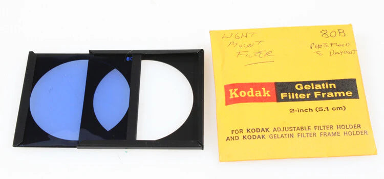 KODAK GEL FILTER FRAME W/ 80B BLUE FILTER