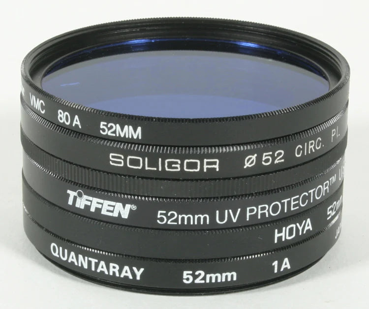 52MM FILTERS SET OF 5 80A CPL UV STAR-SIX SKYLIGHT 1A