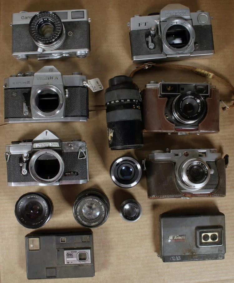 Vintage Camera Parts Lot - Bodies, Lenses & Accessories, For Parts/Repair, AS IS