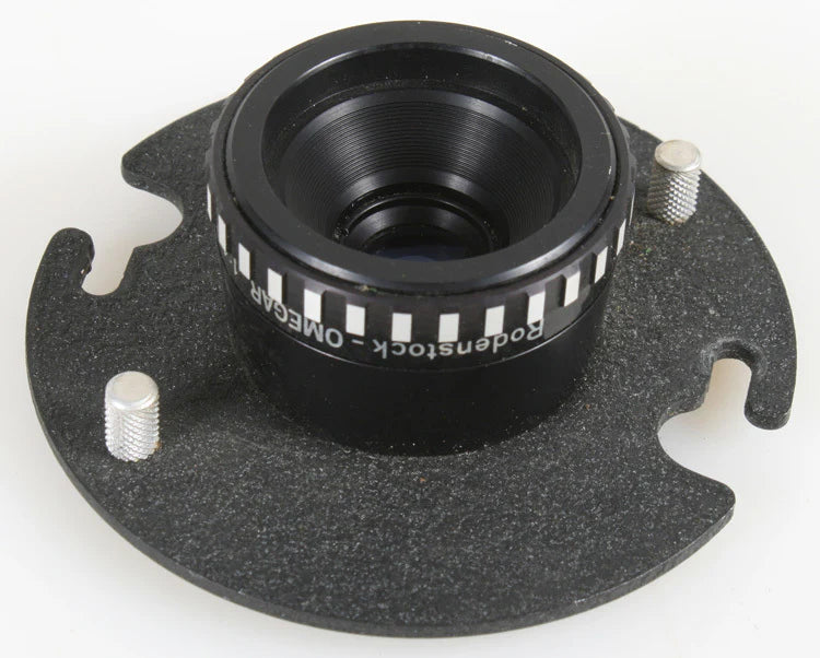 Vintage Rodenstock Omegar 50mm f/4.5 Enlarger Lens, 3 in Mount, Metal Plate, Smooth Aperture - Darkroom Collectible