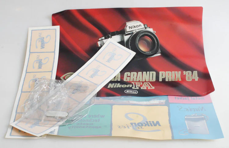NIKON FA AND S SERIES MARKETING MATERIALS LOT WINDOW DECALS/BANNER