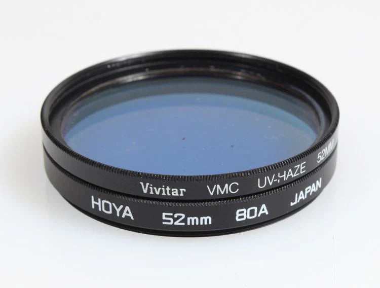 52MM FILTER, SET OF 2, UV-HAZE AND 80A