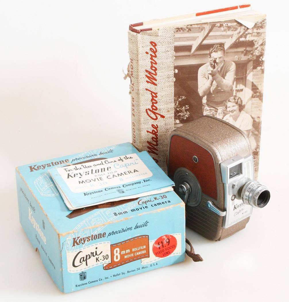 Art Deco Movie Camera in Box with Movie Making Book