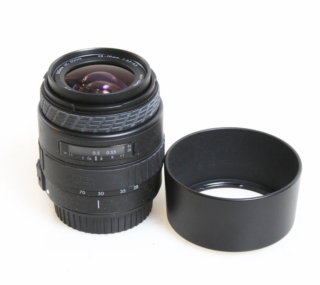 28-70MM F/3.5-4.5 AF ZOOM LENS FOR CANON EF W/ HOOD/REAR CAP