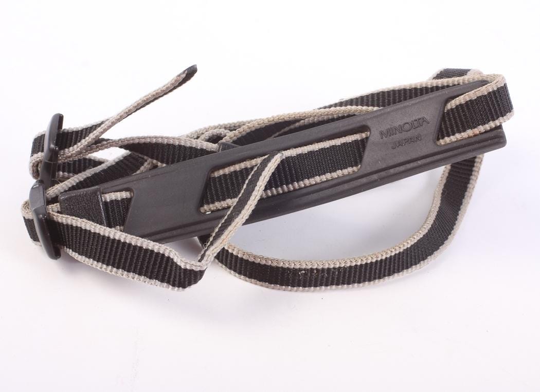 Minolta Camera Strap Black & Grey 1970s