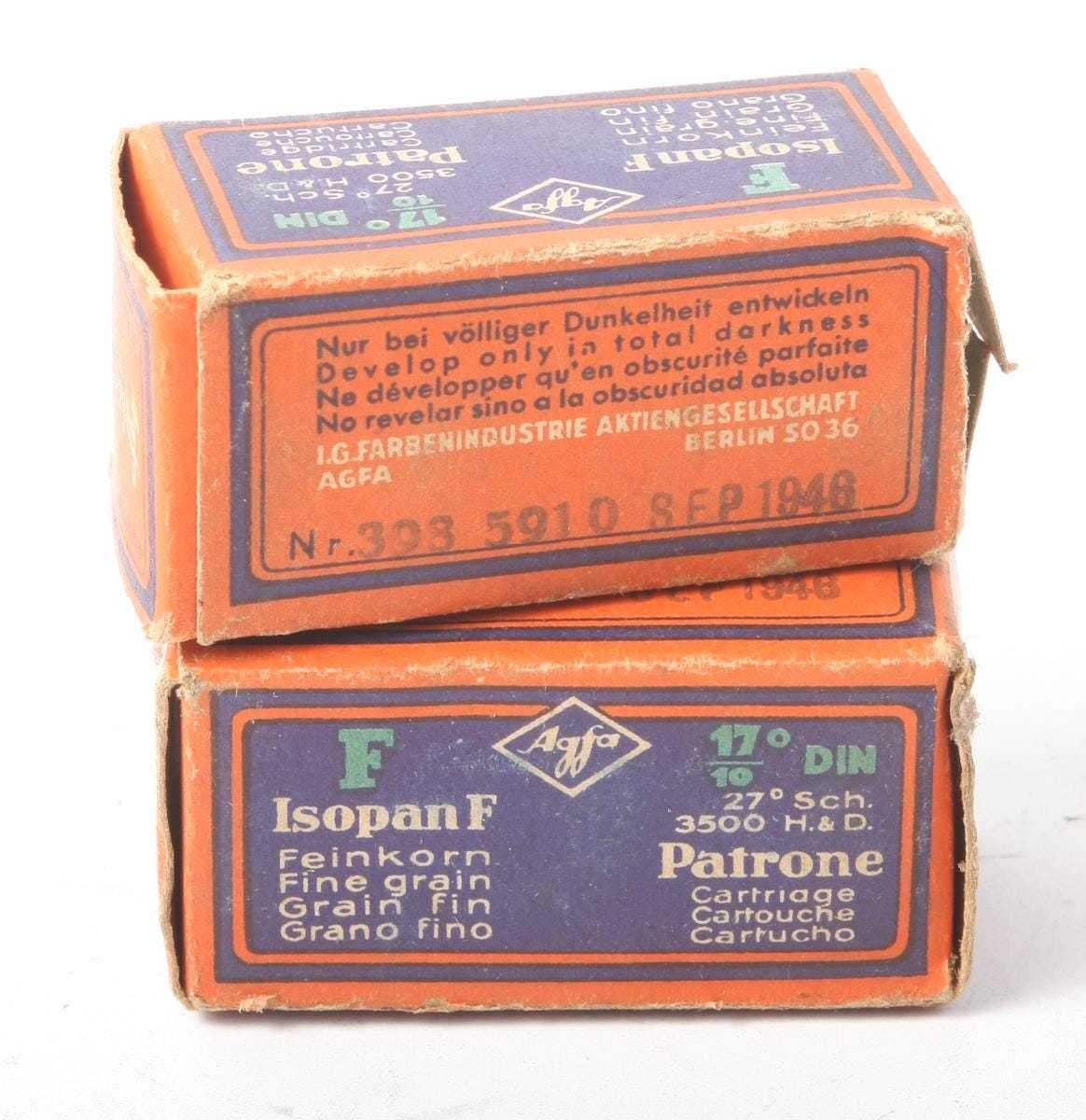 Vintage Agfa Isopan F Film Rolls, Zeiss Ikon, 1948 (Expired)