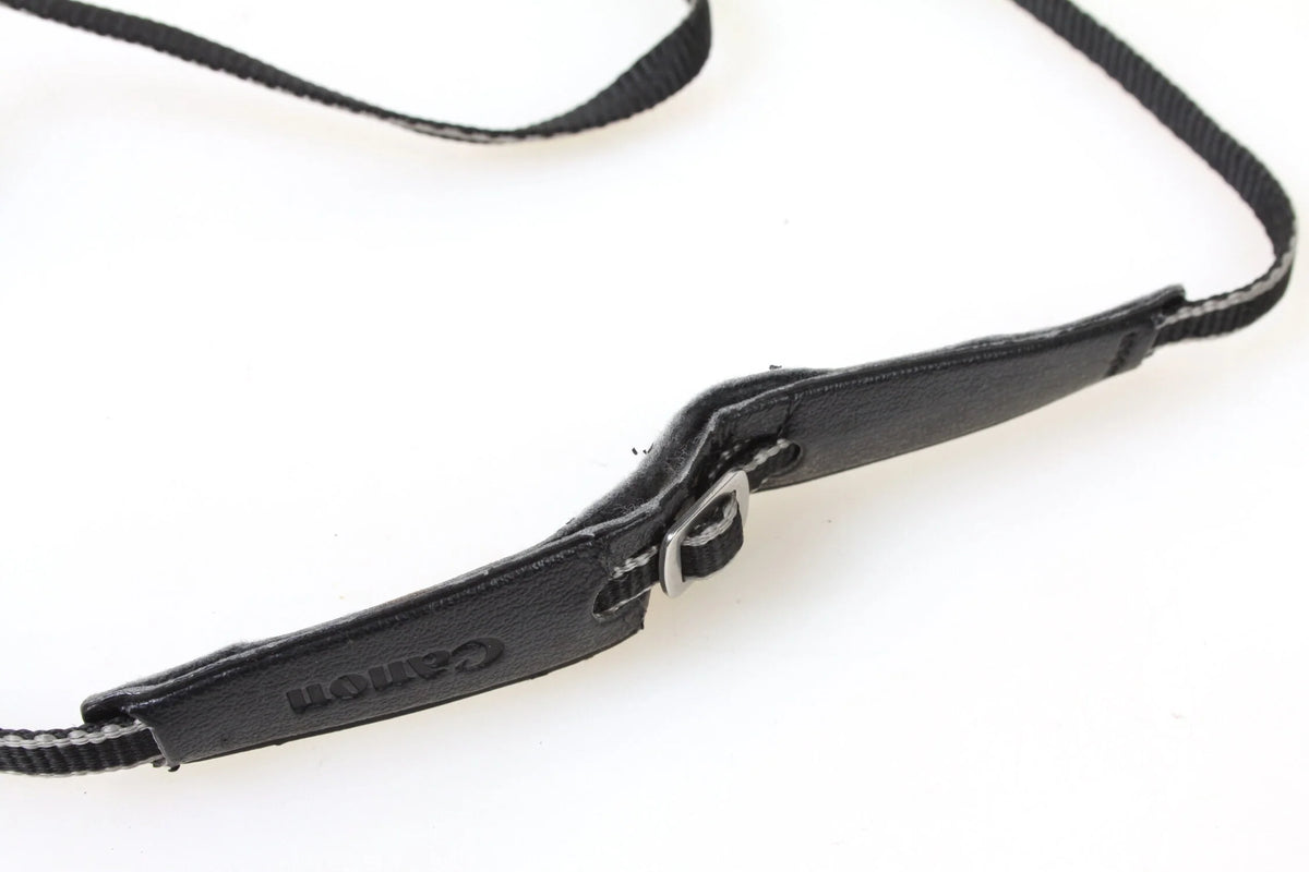 Camera Strap Black and Grey Pin Stripe 1970s