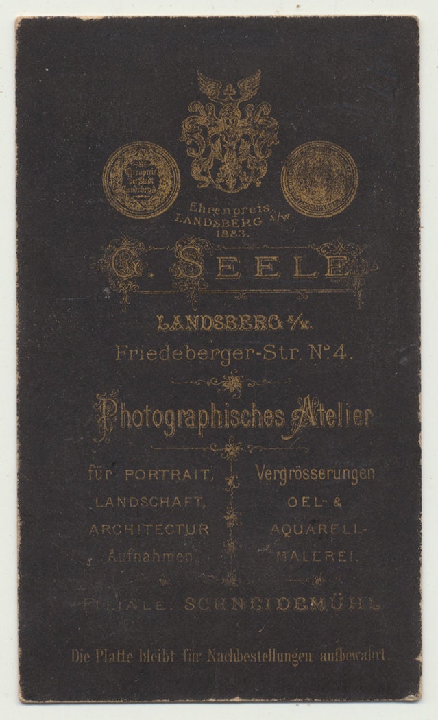 Young Man w/ Static Charged Hair in an Itchy Coat. CDV. Landsberg, Germany.