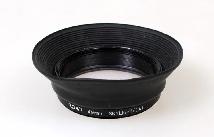 49mm Rubber Lens Hood w/ Skylight 1A Filter