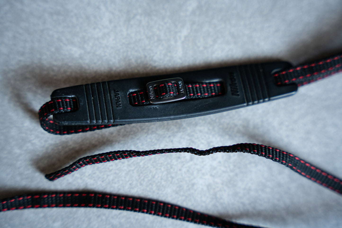 Vintage Black and Red Nikon Strap w/ Shoulder Pad