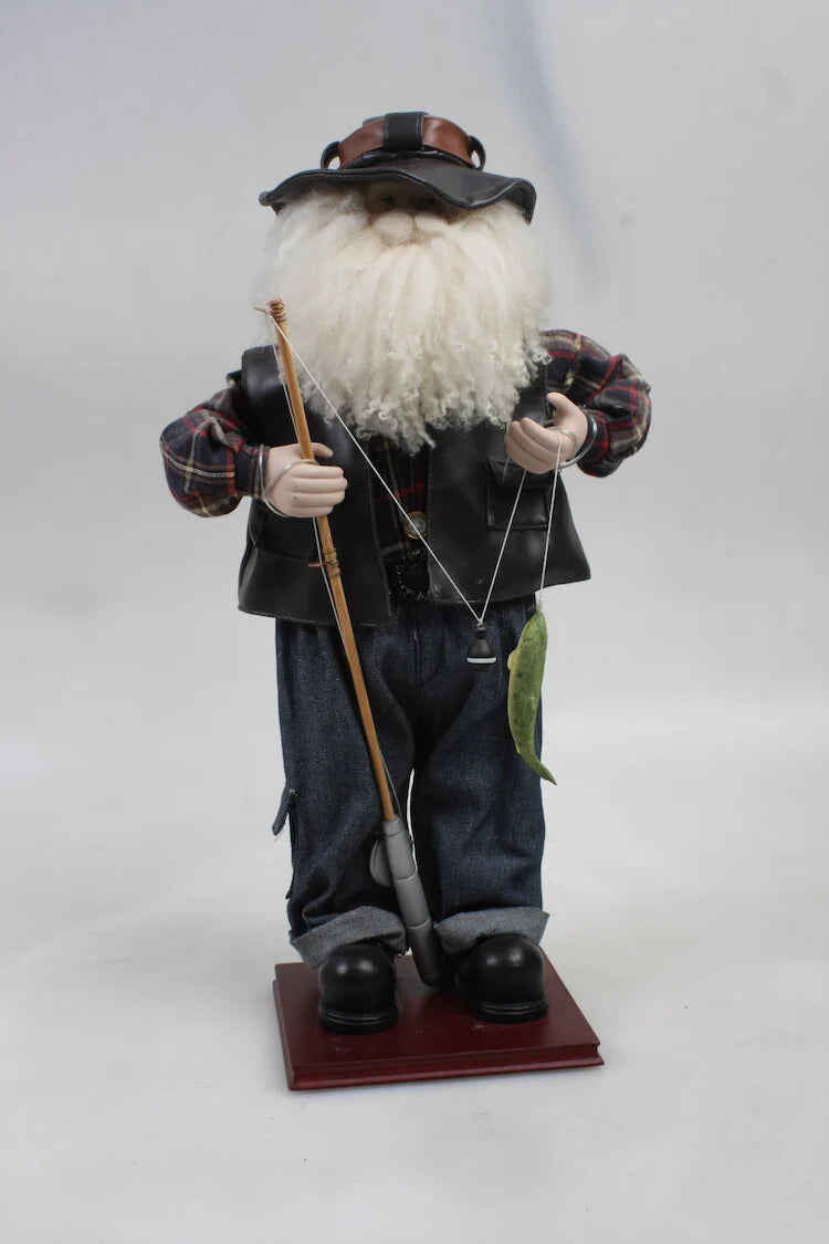 SANTA GONE FISHIN 19 INCH STATUE