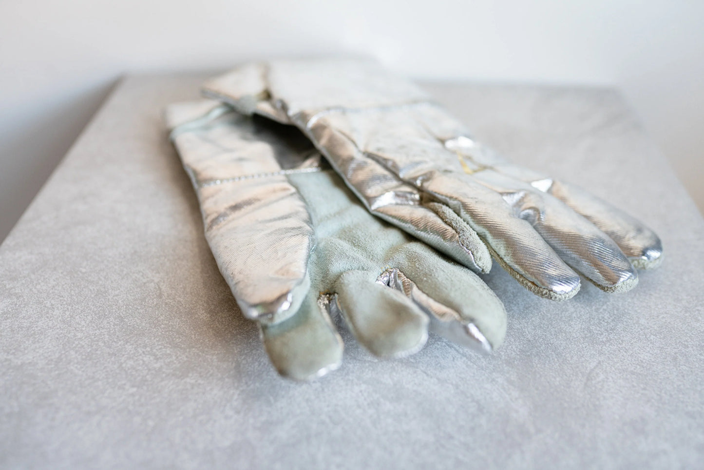 Vintage Aluminized Firemans Gloves and Cap