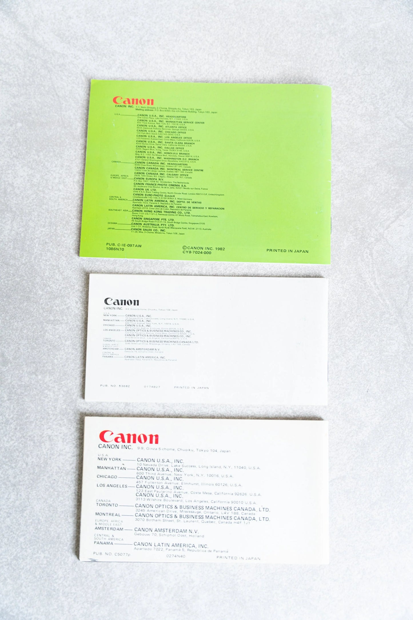 Canon Film Lens Brochure - Set of 3