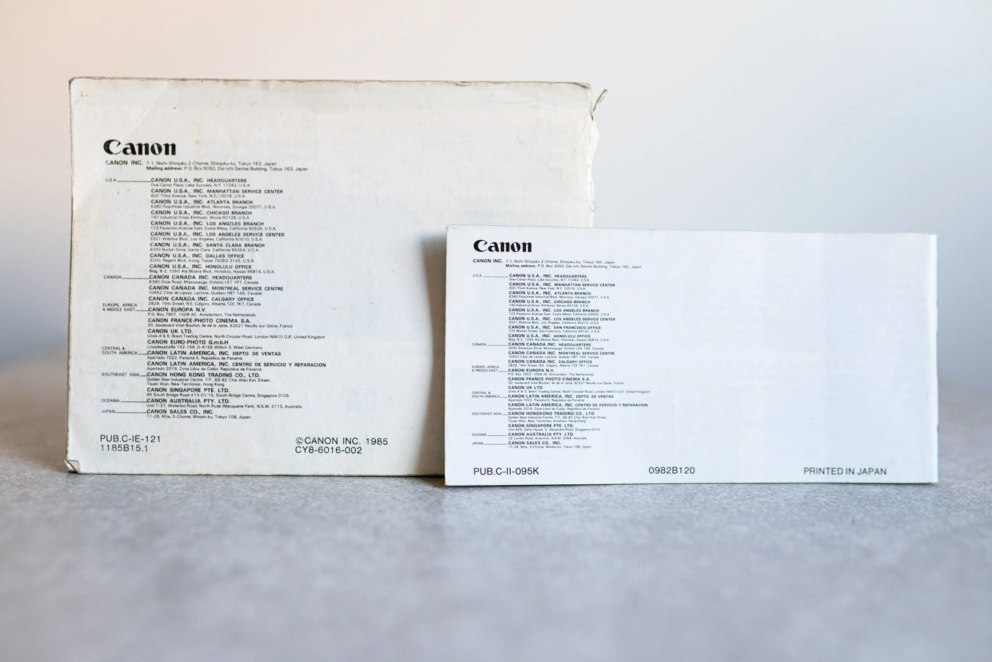 Canon Manuals - Set of 2 - Canon T90 and Canon FD Lenses