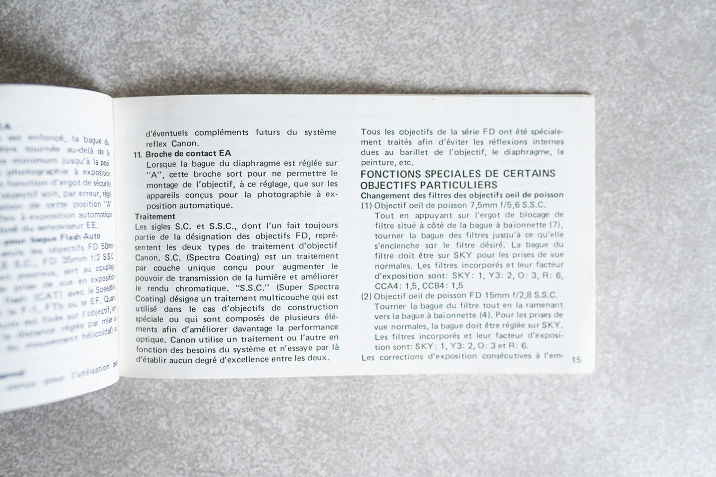 Canon FD Lenses System Instructions Manual Guide Book