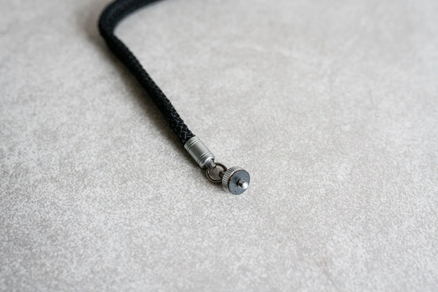 Black Braided Camera Wrist Strap - Threaded Mount
