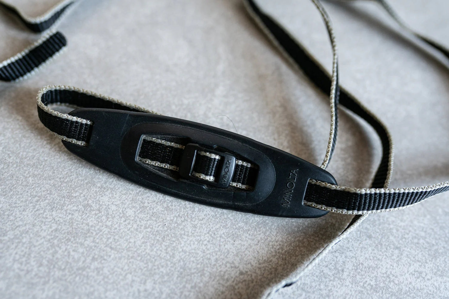 Vintage Black and Grey Minolta Camera Strap