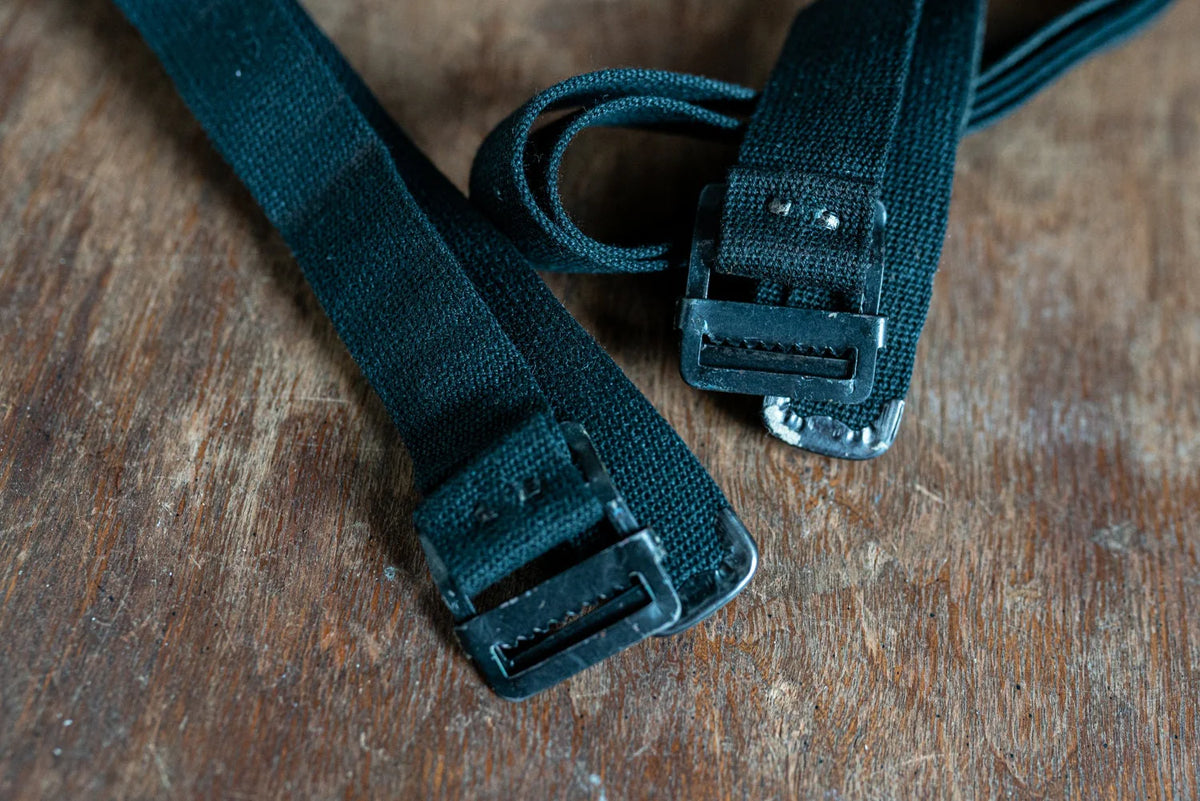 Vintage Black Camera Bag Strap - Two Pieces