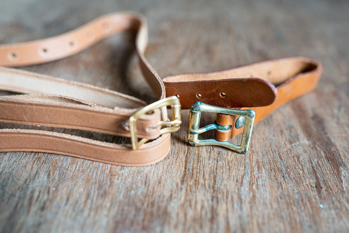 Vintage Brown Leather Camera Straps - Set of 2 - Circa 1970s