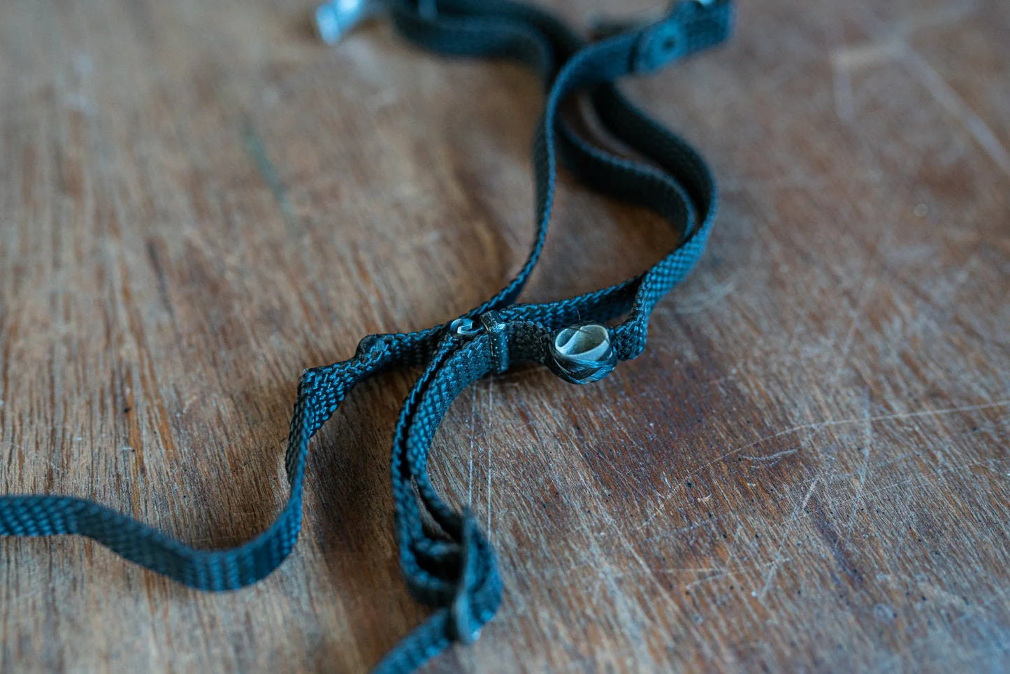 Vintage Black Camera Strap w/ Clips - Circa 1960s