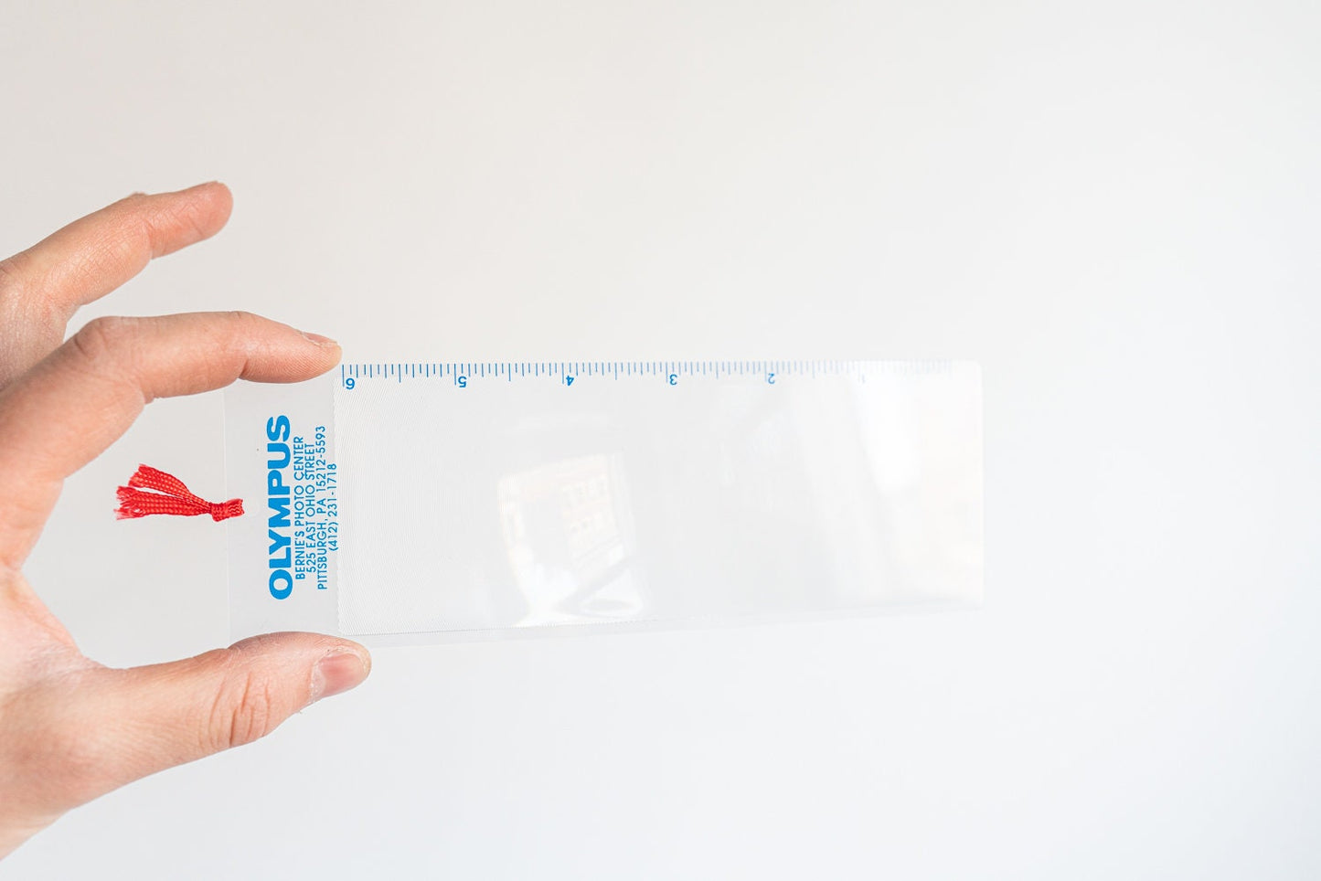 6 Inch Olympus Magnifying Ruler - Branded w/ Bernies Photo Center and Info