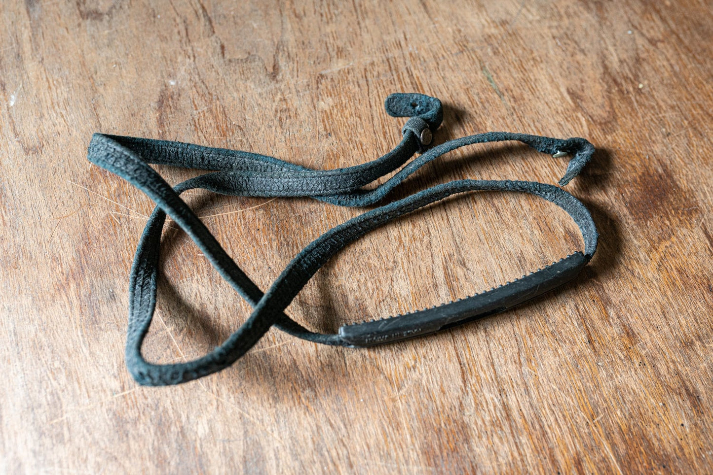 Vintage Black Leather Camera Strap w/ Shoulder Pad - Circa 1960s