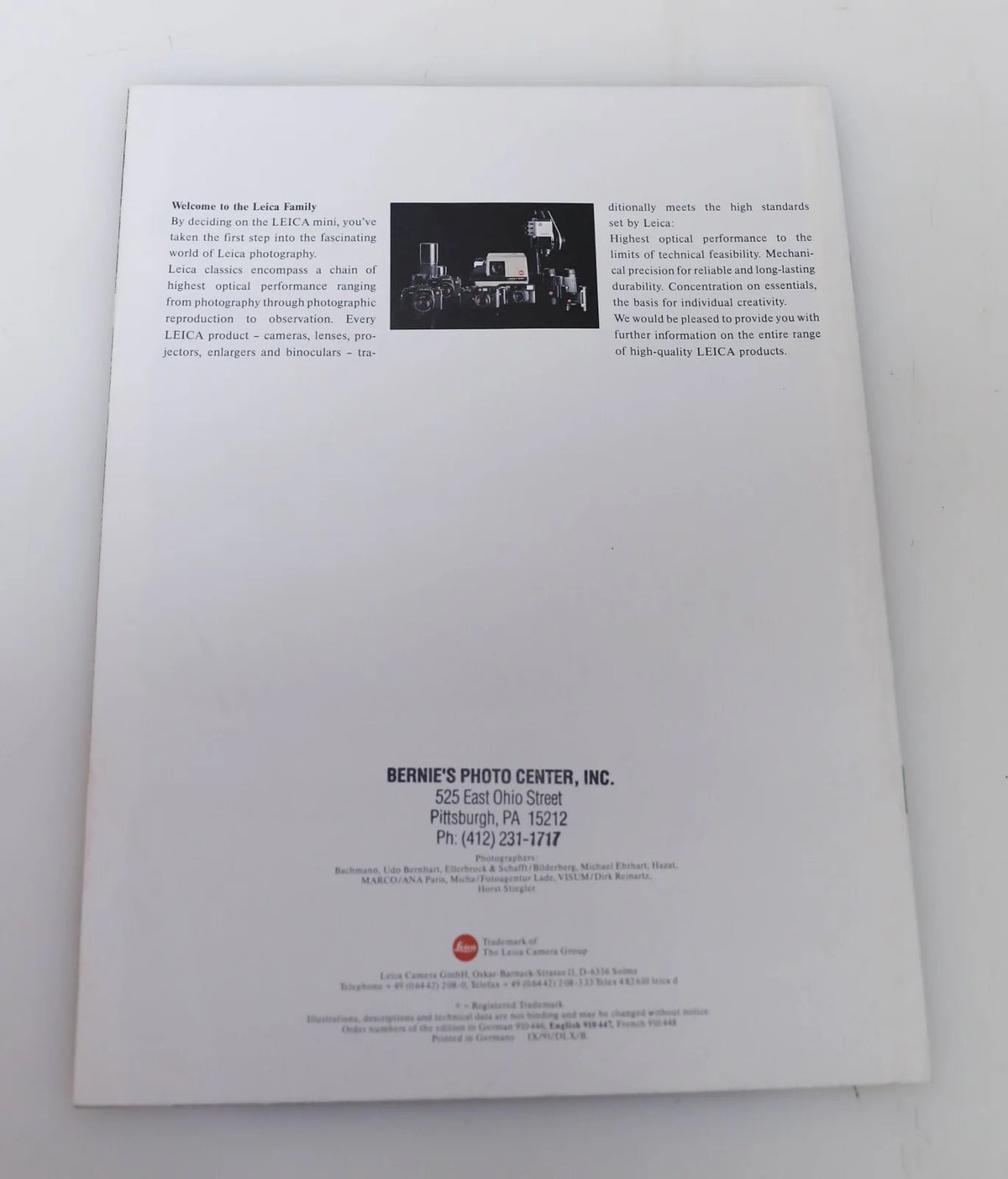 Leica Mini Film Camera Sales Brochure