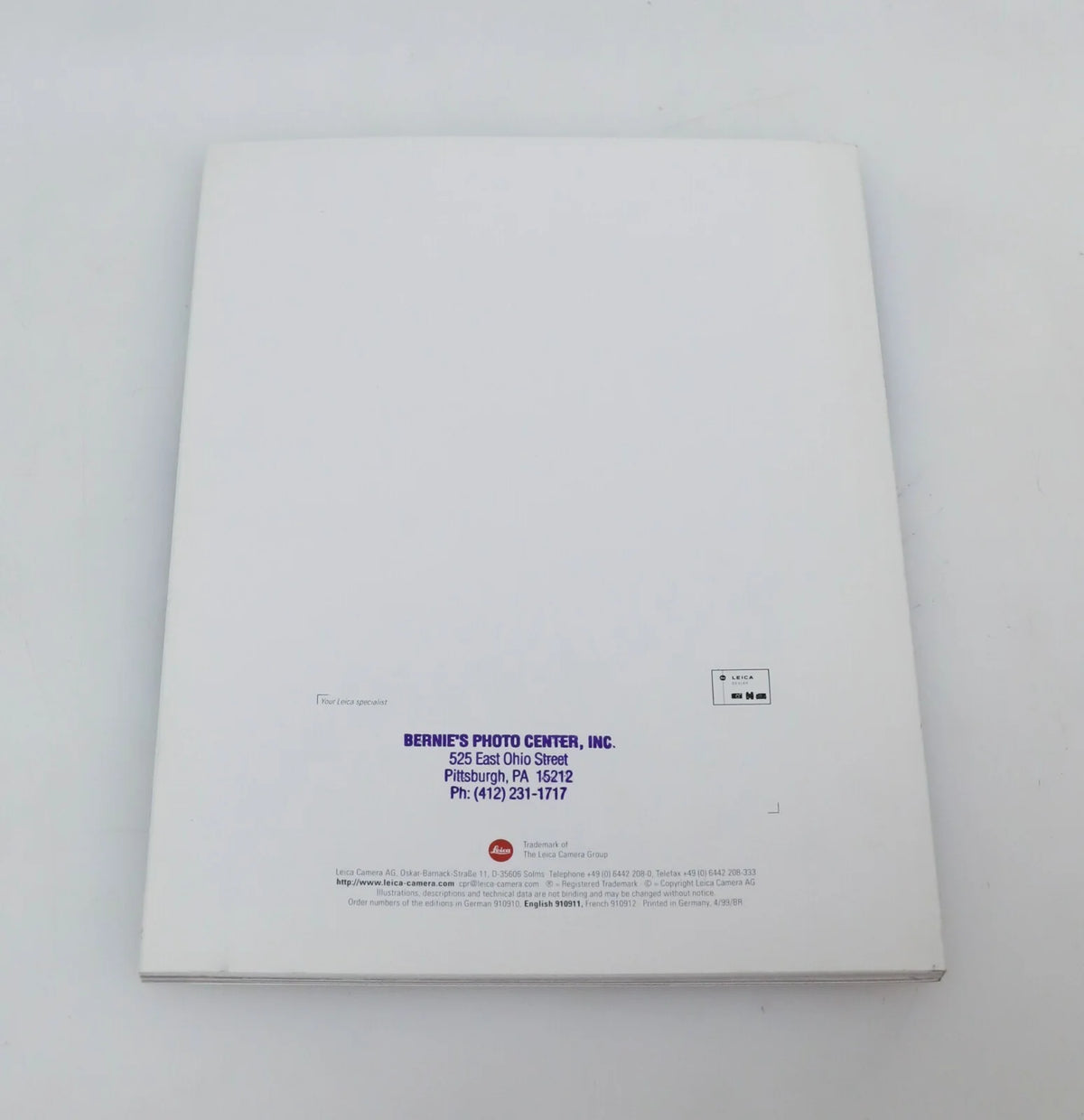 RARE Leica. The Program: Fascination and Precision Leica Promotional Book
