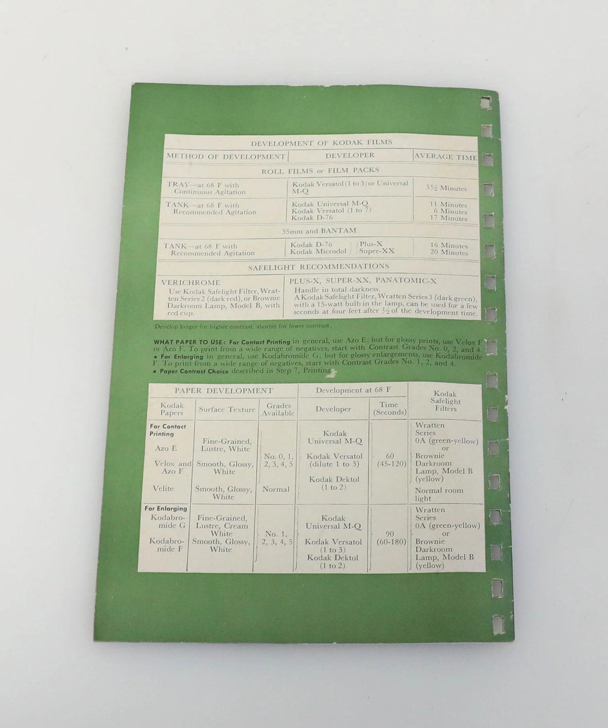 Developing, Printing, and Enlarging with Kodak Materials Guide