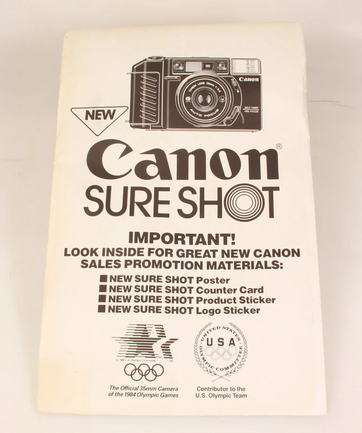 Vintage Canon Sure Shot Poster/Counter Card/Logo & Product Sticker - NOS