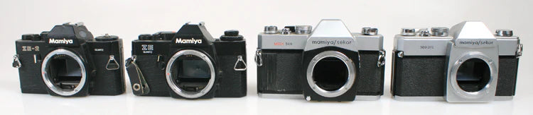 MAMIYA/SEKOR AND MAMIYA CAMERA BODIES LOT OF 4 FOR PARTS