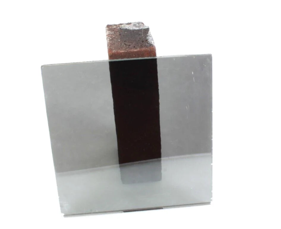 SQAURE GLASS, tinted with a light reflective look, see through on both sides