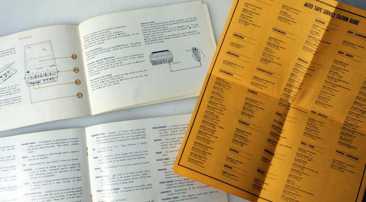 Sony Matic Tape Recorder TC-110B Owners Manual & Info