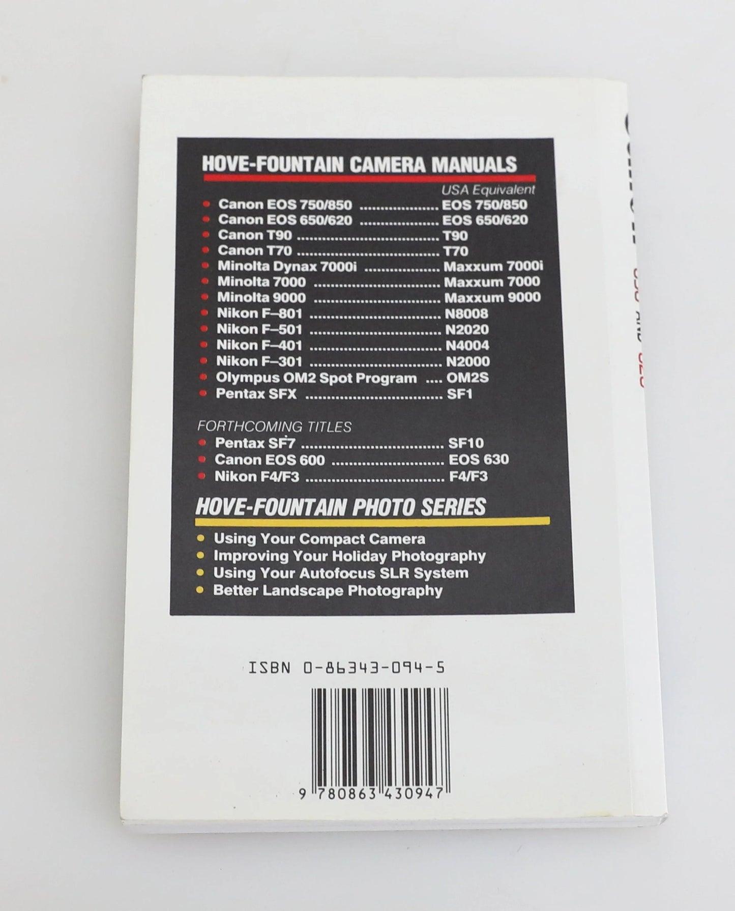 Canon EOS 65 and 620 Guide Revised by Klaus Tiedge ISBN 0-86343-094-5