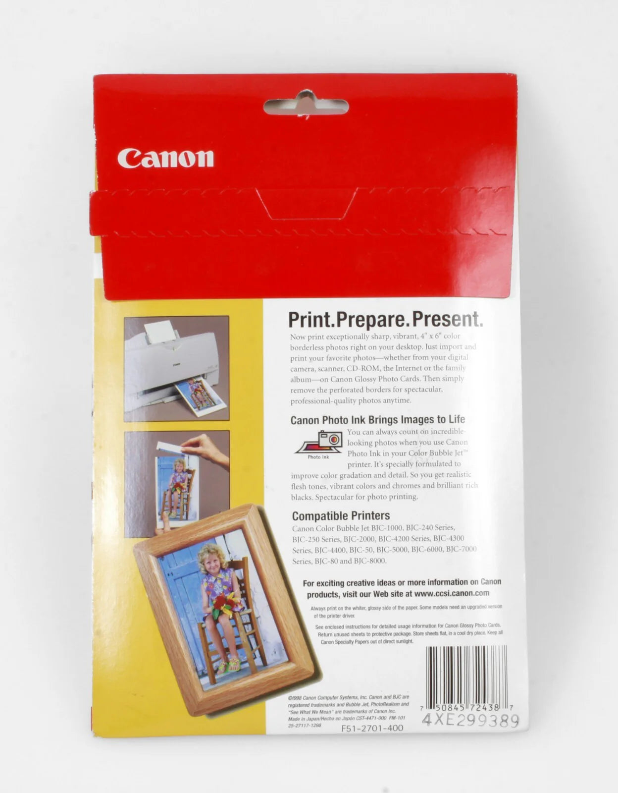 Canon Glossy 4x6 photo cards, 20 sheets, borderless