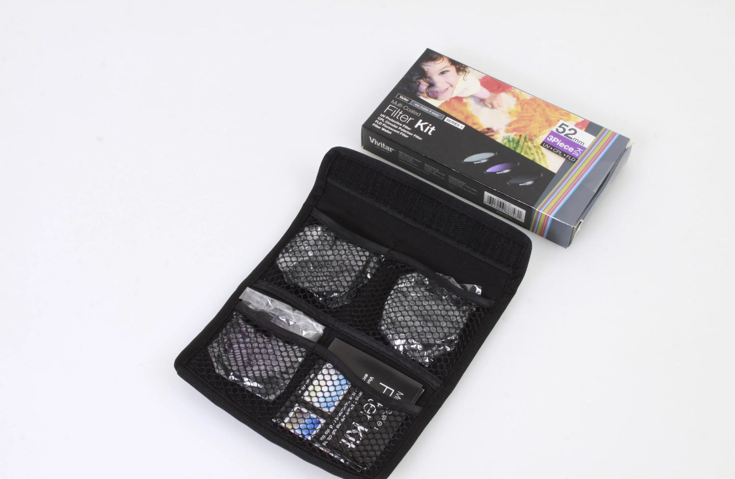 52mm multicoated filter set with case-like new