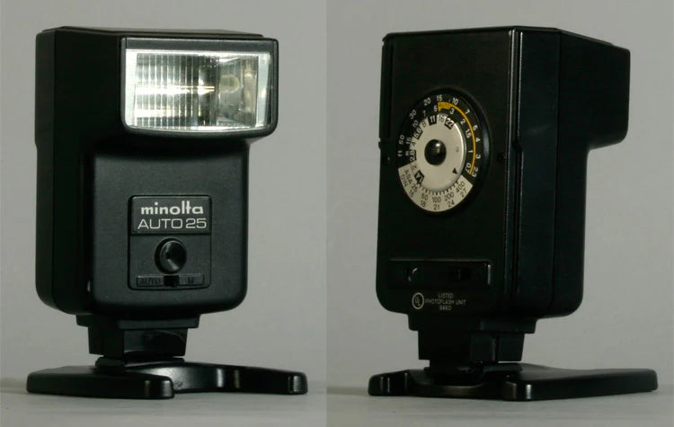 MINOLTA AUTO 25 FLASH UNIT TESTED WORKS W/ ANY CAMERA