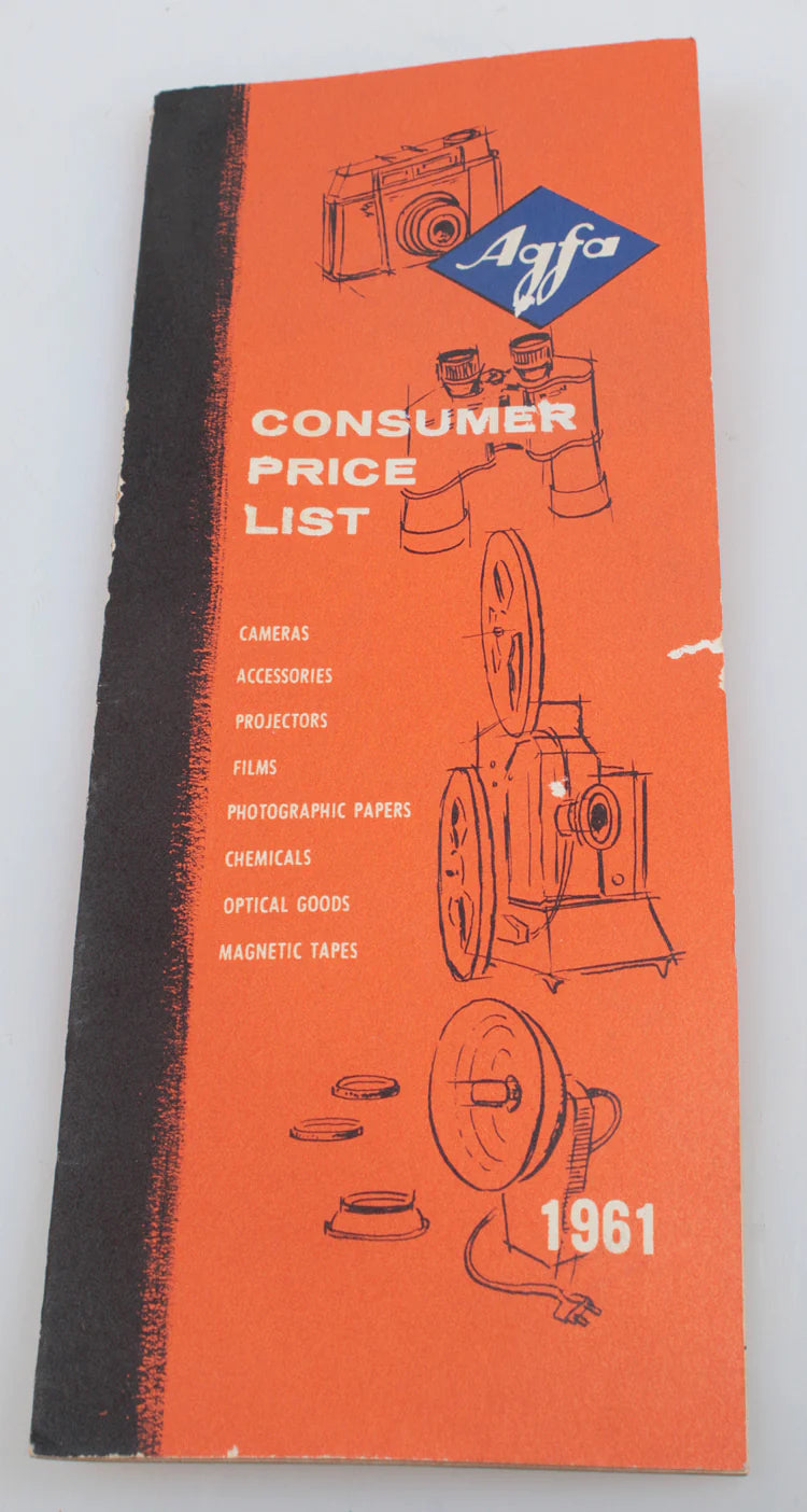 AGFA CONSUMER PRICE LIST, 1961