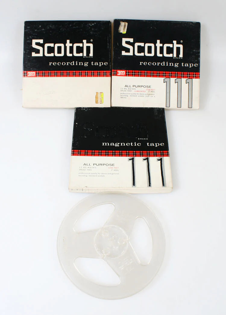 LOT OF THREE BOXES OF SCOTCH RECORDING AND MAGNETIC TAPE